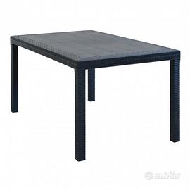 Tavolo da Esterno Similrattan Antracite 6 Persone
