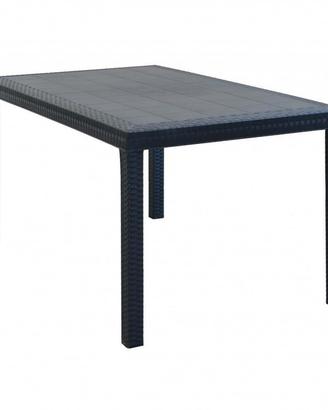 Tavolo da Esterno Similrattan Antracite 6 Persone