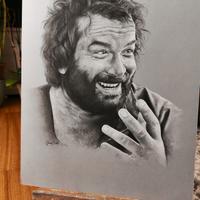 Ritratto Bud Spencer fatto a mano, da collezione
