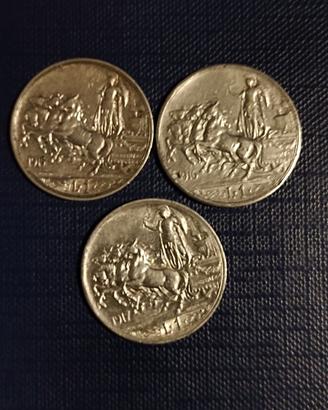 Vittorio Emanuele III set 1 lira arg.