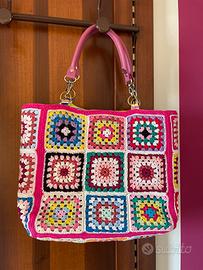 borsa a spalla tecnica a crochet