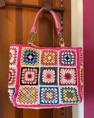 borsa a spalla tecnica a crochet
