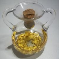 AMPOLLA IN VESTRO SOFFIATO e SCAGLIE IN ORO 22K.