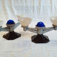 Coppia di lampade ferroviarie anni 30 art deco