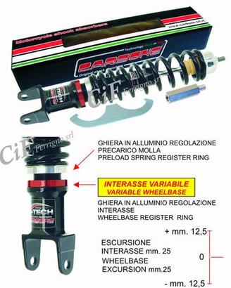 Ammortizzatore posteriore regolabile CARBONE HI TE