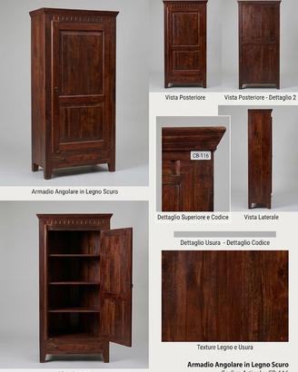 armadio ad un anta in legno stlie classico
