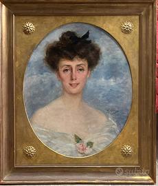 Ritratto di giovane donna firmato e datato 1906