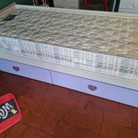 Letto con cassettoni rete e materasso