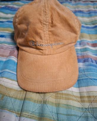 Cappellino Champion beige in velluto a coste