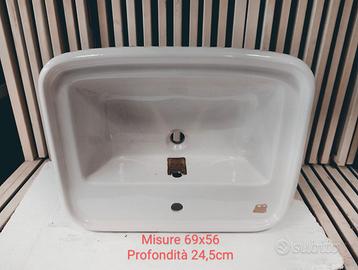 Lavabo serie Sintesi, marca Cesame, rosa chiaro