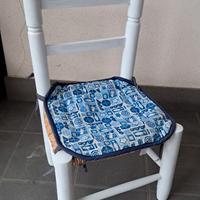Seggiolina bimbo in legno e paglia vintage