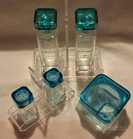 Oliera, saliera e formaggera vintage Bormioli