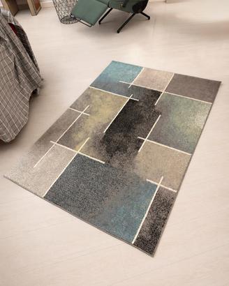Tappeto moderno 120x170 grigio/verde pelo corto