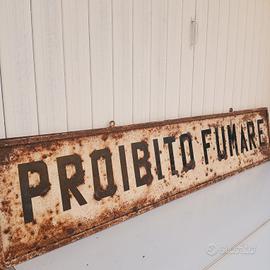 insegna bifacciale primi 900 antica Vietato Fumare