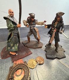 Pirati dei Caraibi lotto 3 figure Jack Sparrow Sao