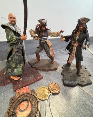 Pirati dei Caraibi lotto 3 figure Jack Sparrow Sao