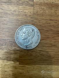 5 pesetas Spagna 1875