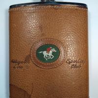 Fiaschetta per liquori in acciaio e pelle marrone