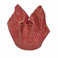 Coprivaso decorativo rosso con dettagli oro