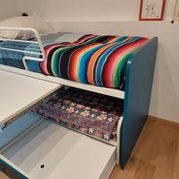 Letto per ragazzo con letto estraibile, scrivania