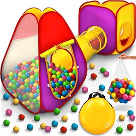 Tenda a dado per bambini con tunnel +200 palline