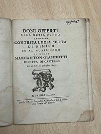Nozze: Sotta Rimini  Giannotti Citta’ di Cast 1758