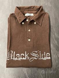 Maglia polo da uomo a manica lunga marrone