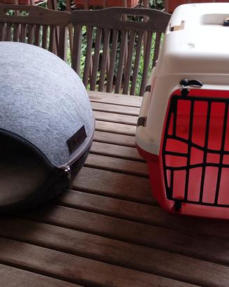 Trasportino per gatto e cuccia