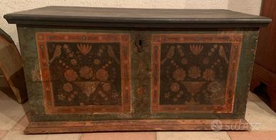 Cassapanca antica dipinta originale