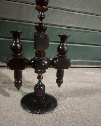 Portacandele in legno faggio