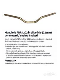 Manubrio PBR 1202 in alluminio (22 mm) per moto