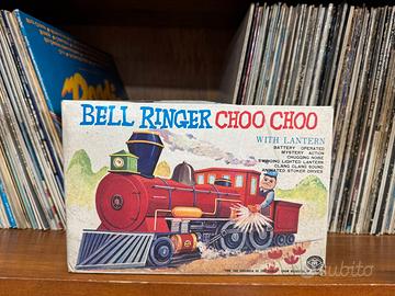 Modellino vintage trenino in latta bell ringer cho