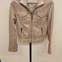 Giacca in vera pelle beige taglia 42
