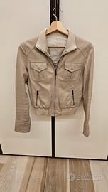 Giacca in vera pelle beige taglia 42