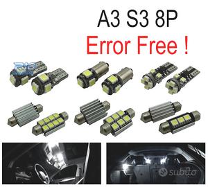 KIT 12 LAMPADE LED INTERNE PER AUDI A3 S3 8 P 06-1