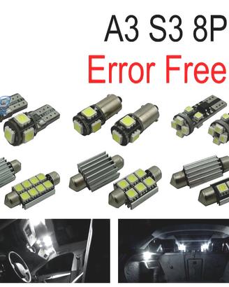 KIT 12 LAMPADE LED INTERNE PER AUDI A3 S3 8 P 06-1