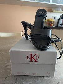 Scarpe tacco cin lacci e plateau nr.37