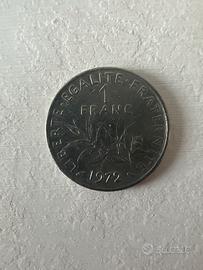 Moneta 1 franco della Francia 1972