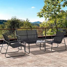 Set Tavolino con Panchina e 2 Sedie