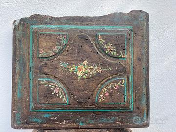 Panello legno dipinto a mano Fine XVIII/inizi XIX