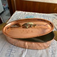 Pesceira in rame martellato con griglia