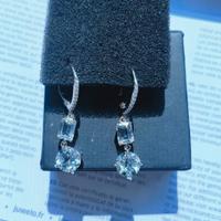 Orecchini in Argento con Topazio Bianco 