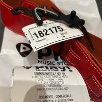 FENDER ESSENTIALS LEATHER STRAP RED