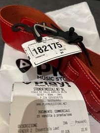 FENDER ESSENTIALS LEATHER STRAP RED