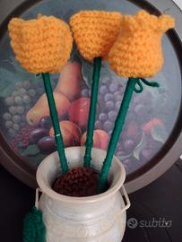 3 tulipani gialli fatti a mano, foto dimostrative