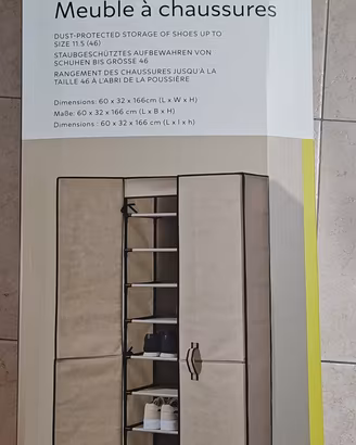 Scarpiera in  tessuto - Nuova (60x32x166 cm)

