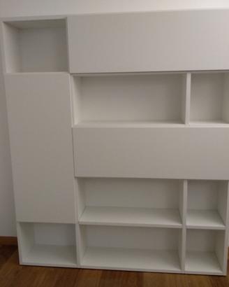 libreria laccata con ante ripiani ribalta vasistas