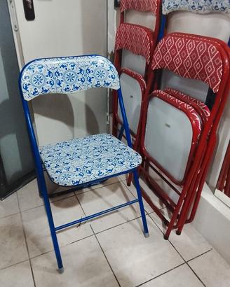 8 SEDIE PIEGHEVOLI imbottite seduta e schienale