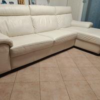  divano 4 posti con penisola in pelle macadam