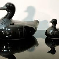Coppia di anatre Black & Satin, Italia, ca. 1965